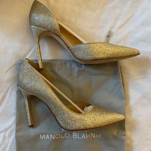 Manolo Blahnik Gold Heels US 8.5